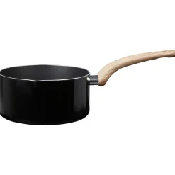 Gifi Casserole noire manche effet bois Ø 20