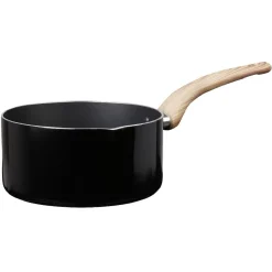 Gifi Casserole noire manche effet bois Ø 20
