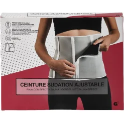 Gifi Bien-Être^Ceinture de sudation ajustable fitness noir et grise