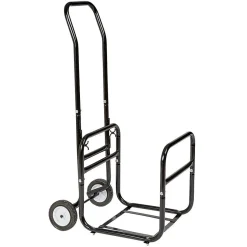 Gifi Aménagement Atelier^Chariot avec panier à bûches en métal noir