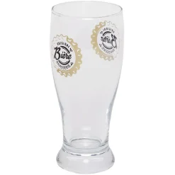 Gifi Chope à bière en verre transparent avec inscription 48 cl x2