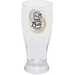 Gifi Chope à bière en verre transparent avec inscription 48 cl x2