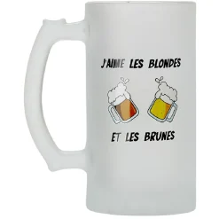 Gifi Chope en verre imprimé bière humour
