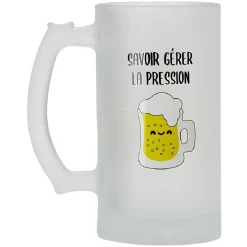 Gifi Chope en verre imprimé bière humour