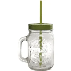 Gifi Chope transparente avec couvercle coloré et paille X 6