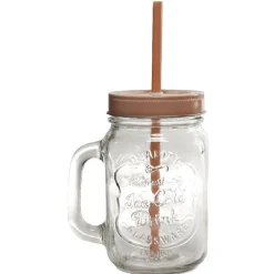 Gifi Chope transparente avec couvercle coloré et paille X 6