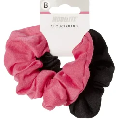 Gifi Beauté^Chouchou en maille rose noir x2