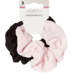 Gifi Beauté^Chouchou en maille rose noir x2