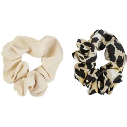 Gifi Beauté^Chouchou en mousseline beige et noir x 2