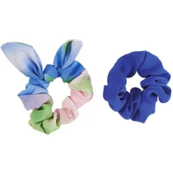 Gifi Beauté^Chouchou en mousseline bleu et multicolore x 2