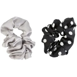 Gifi Beauté^Chouchou en mousseline gris et noir x 2