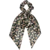 Gifi Beauté^Chouchou foulard noir motif floral marron