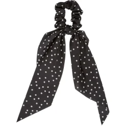 Gifi Beauté^Chouchou noir à pois blanc en mousseline