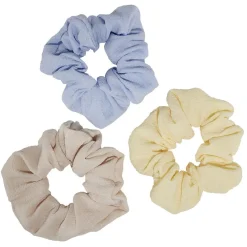 Gifi Beauté^Chouchou pastel jaune/bleu/beige uni Ø10cm x3