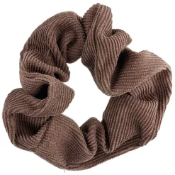 Gifi Beauté^Chouchou velours côtelé marron beige x3