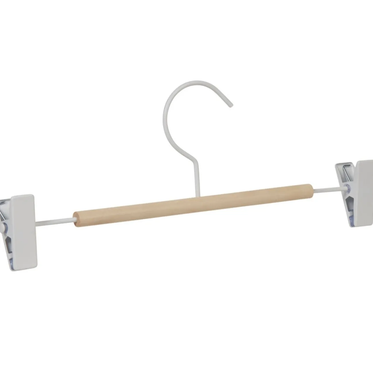 Gifi Rangement|Cintre à pinces blanc et bois x 3