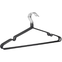 Gifi Rangement|Cintre antiglisse acier revêtement plastique noir x5