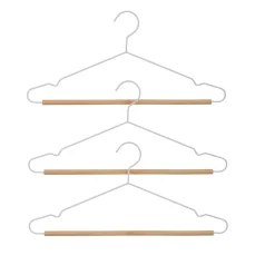 Gifi Rangement|Cintre blanc et bois x 3