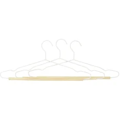 Gifi Rangement|Cintre en métal blanc et bois x3