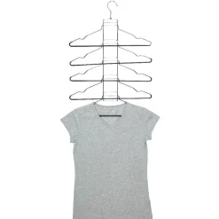 Gifi Rangement|Cintre gain de place pour chemises en fer et pvc noir