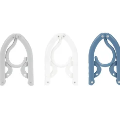 Gifi Rangement|Cintre pliable bleu blanc et gris x3