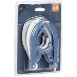 Gifi Rangement|Cintre pliable bleu blanc et gris x3