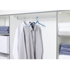 Gifi Rangement|Cintre pliable bleu blanc et gris x3