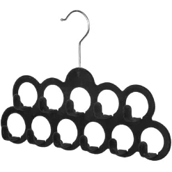 Gifi Rangement|Cintre porte ceinture 11 crochets noir en velours