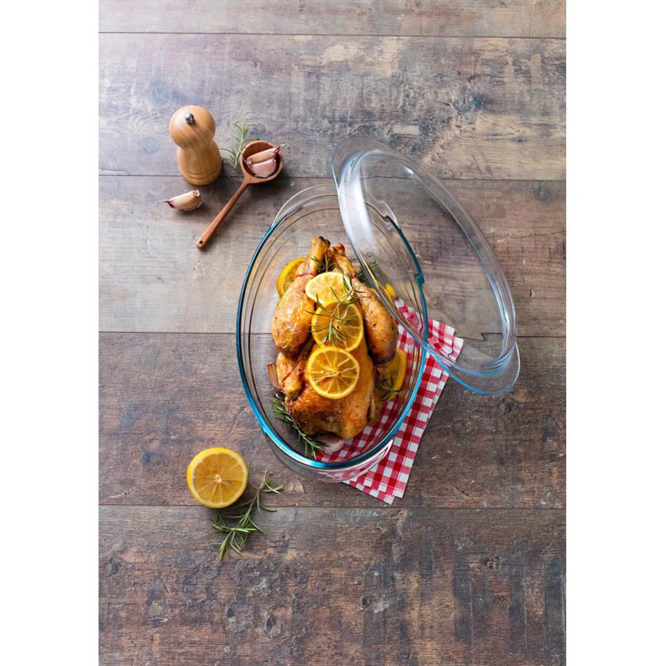 Gifi Cocotte ovale en verre transparent 4 L