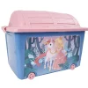 Gifi Rangement|Coffre à jouets design princesse et licorne rose violet 50 L