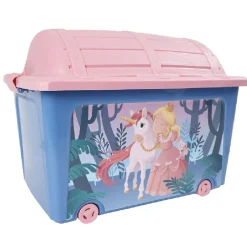 Gifi Rangement|Coffre à jouets design princesse et licorne rose violet 50 L
