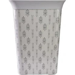 Gifi Entretien Du Linge|Coffre à linge blanc et gris 60L