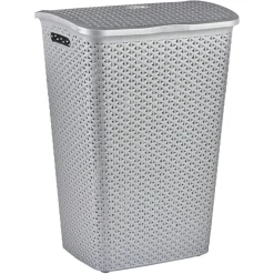 Gifi Entretien Du Linge|Coffre à linge gris argent 55 L