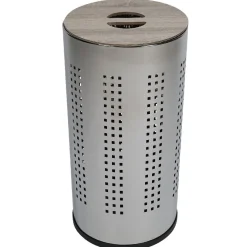 Gifi Entretien Du Linge|Coffre à linge métallique cylindrique 46L