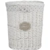 Gifi Rangement|Coffre à linge ovale osier tressé blanc