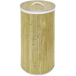 Gifi Entretien Du Linge|Coffre à linge rond en bambou 57L