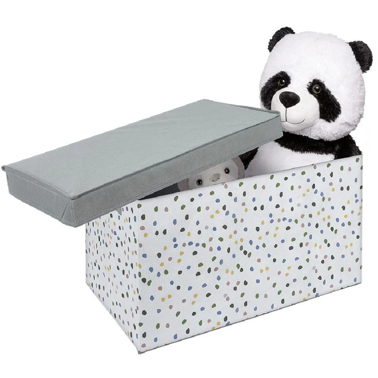 Gifi Rangement|Coffre de rangement en tissu gris