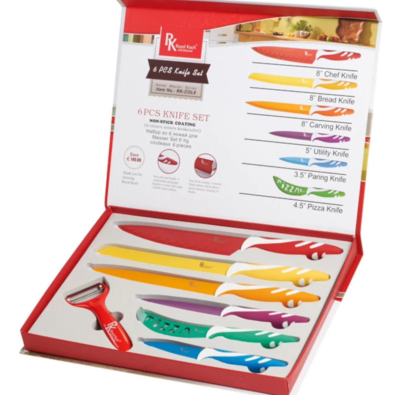 Gifi Coffret 6 couteaux et éplucheur