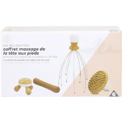 Gifi Bien-Être^Coffret de massage de la tête aux pieds - 4 pièces en bois