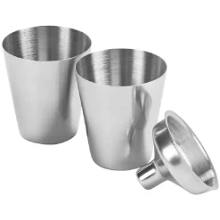 Gifi Coffret flasque whisky argentée shooters et entonnoir 20 cl