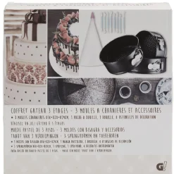 Gifi Coffret gâteau 3 étages avec moules à charnières