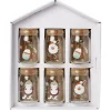 Gifi Coffret mini bocal en verre motif Noël couvercle liège x6