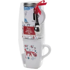 Gifi Coffret mug 400 ml avec boisson et biscuits Noël scandinave