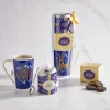 Gifi Coffret mug et accessoires bleu et blanc 12x29x8cm