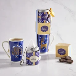 Gifi Coffret mug et accessoires bleu et blanc 12x29x8cm