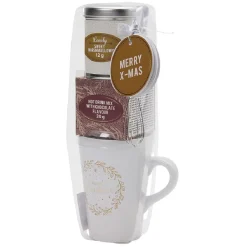 Gifi Coffret mug XXL avec boisson et biscuits Noël doré