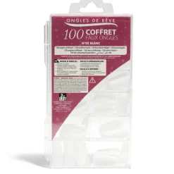Gifi Beauté^Coffret ongles de rêves 100 faux ongles N°2 blanc colle incluse