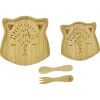 Gifi Coffret repas enfant 4 pièces bambou design chat