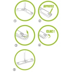 Gifi Nettoyage Et Entretien|Combiné Wash Easy Paul Masquin vert balai plat