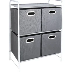 Gifi Rangement|Commode 4 tiroirs noire et grise